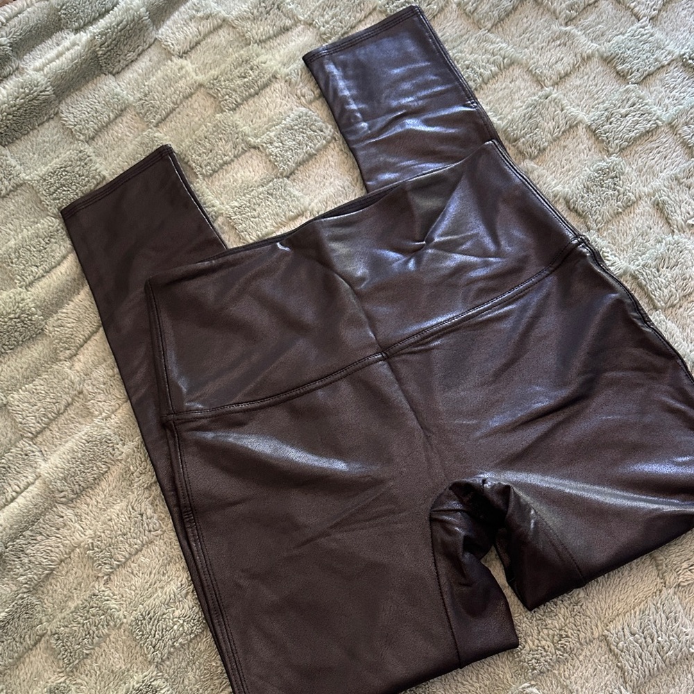Jane and Bleecker Black Faux Leather Leggings‎